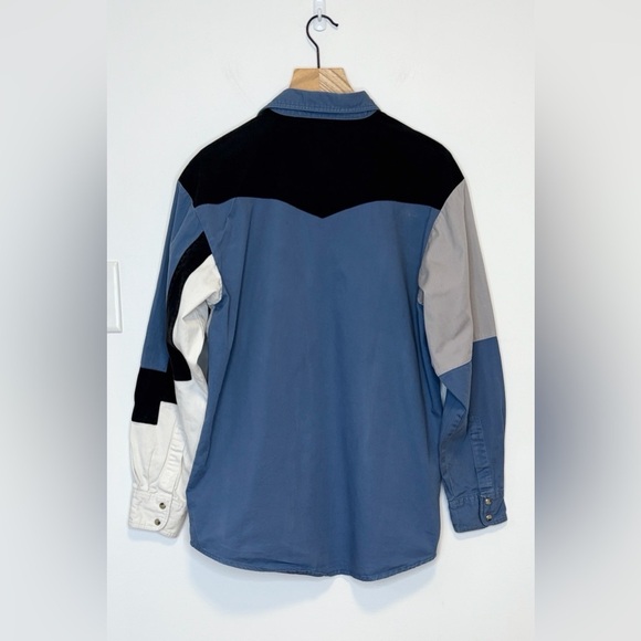 Vintage Wrangler Patchwork Western Long Sleeve Shirt , sz medium - Picture 9 of 9